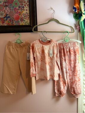 Young Days NWT 3 Piece Lot Tie Dye Set and Bolinas Pants-4T